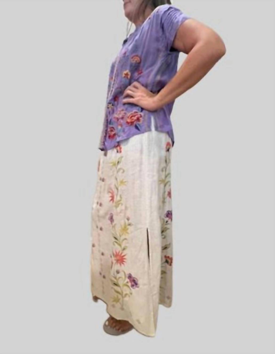Johnny Was - CALISTA HIGH SLIT LINEN SKIRT