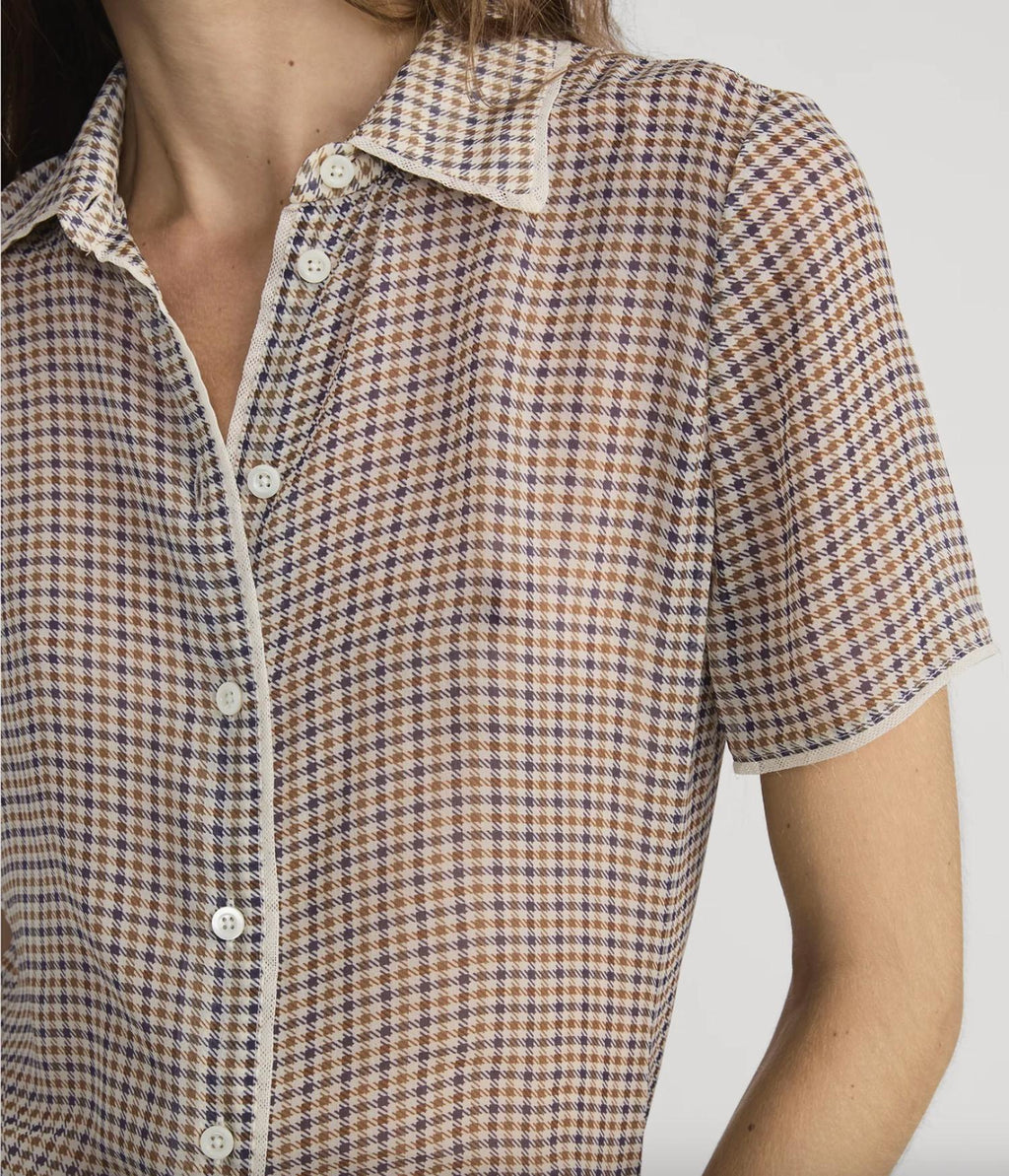 Frame - Houndstooth Collared Top