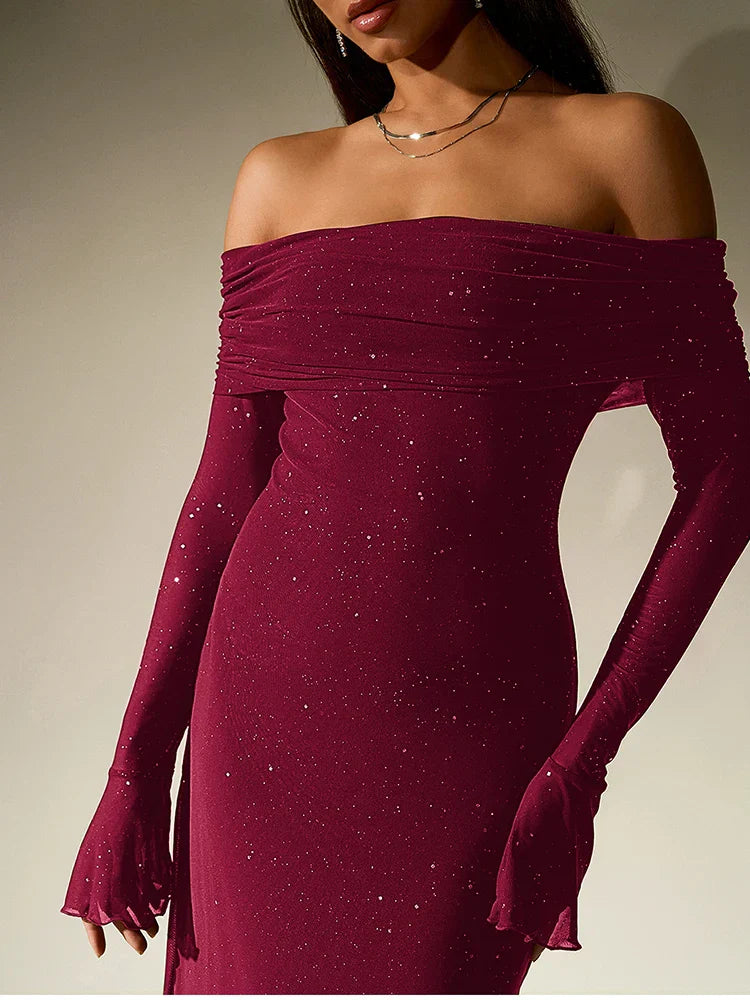 ERIKA LONG SEQUIN DRESS