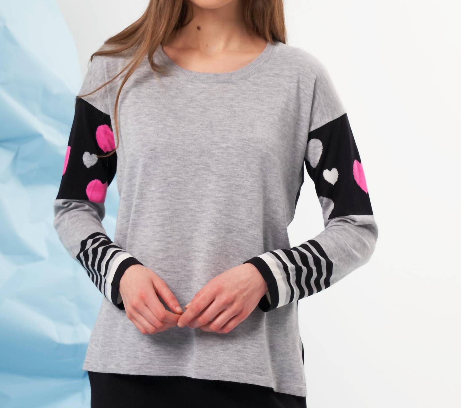 French Kyss - Heart Detail Scoop Neck Top