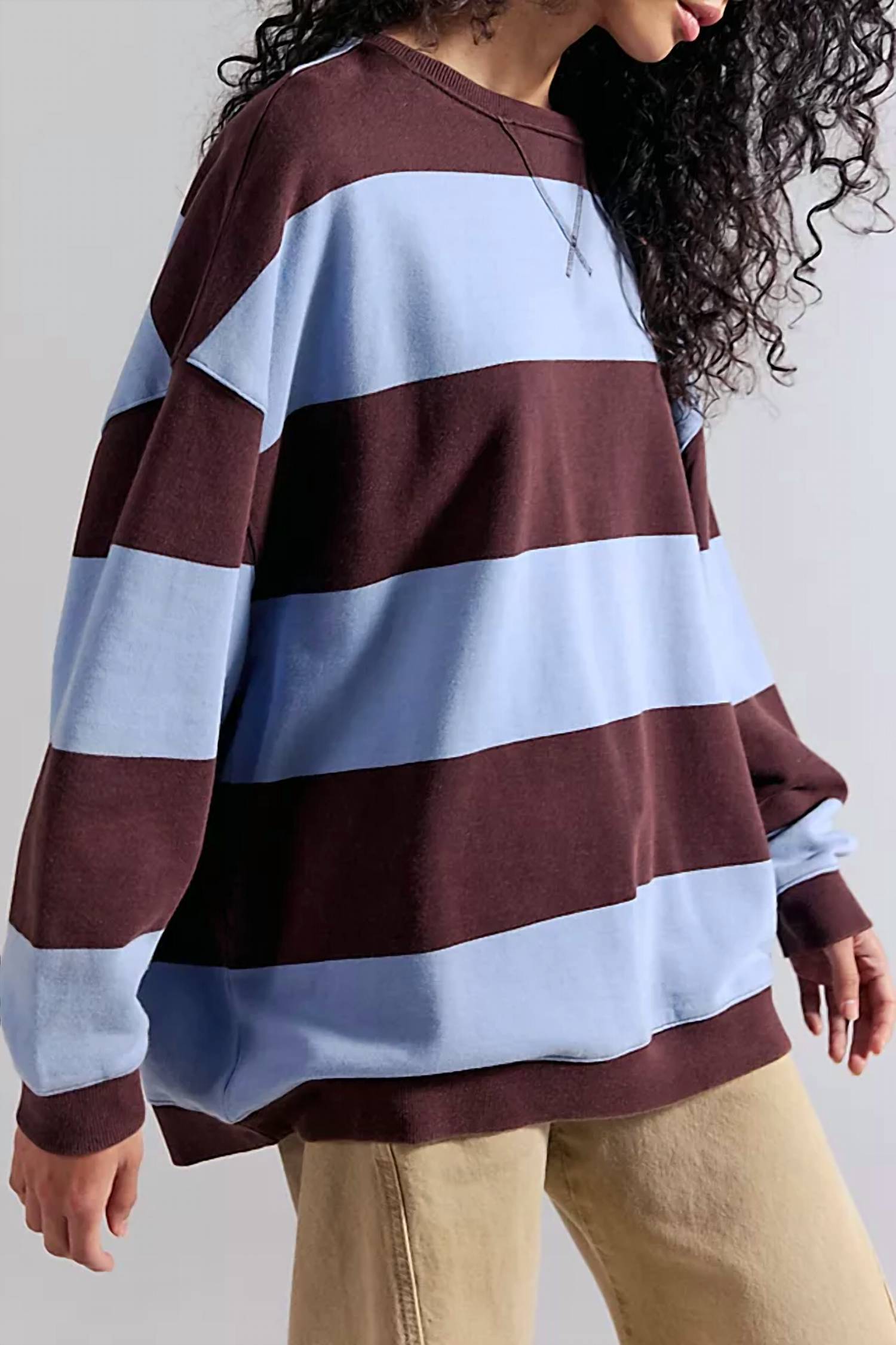 Free People - Classic Striped Oversized Crewneck Top