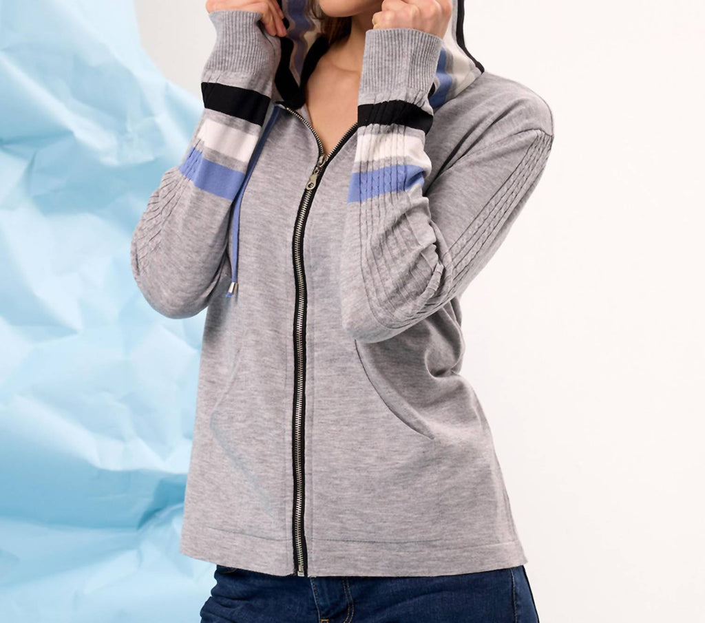 French Kyss - Color Block Zip Up Hoodie